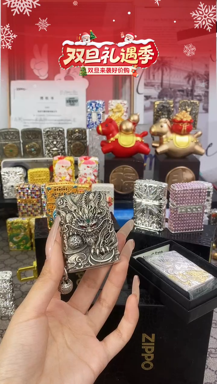 镜面纯银灵动貔貅zippo