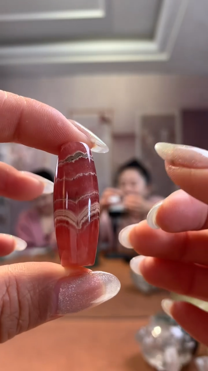 【闪购商品】菱锰矿（红纹石）挂件未镶嵌红纹石玉勒子