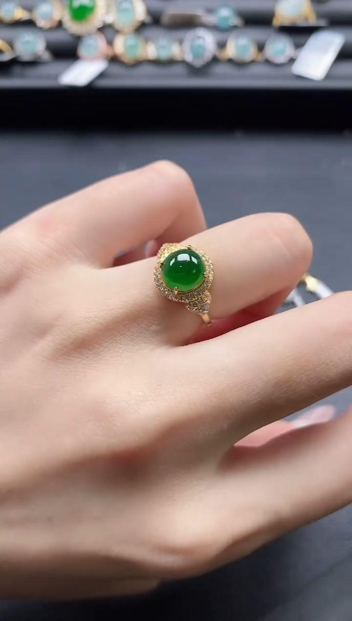 【闪购商品】翡翠戒指银S925镶嵌1111