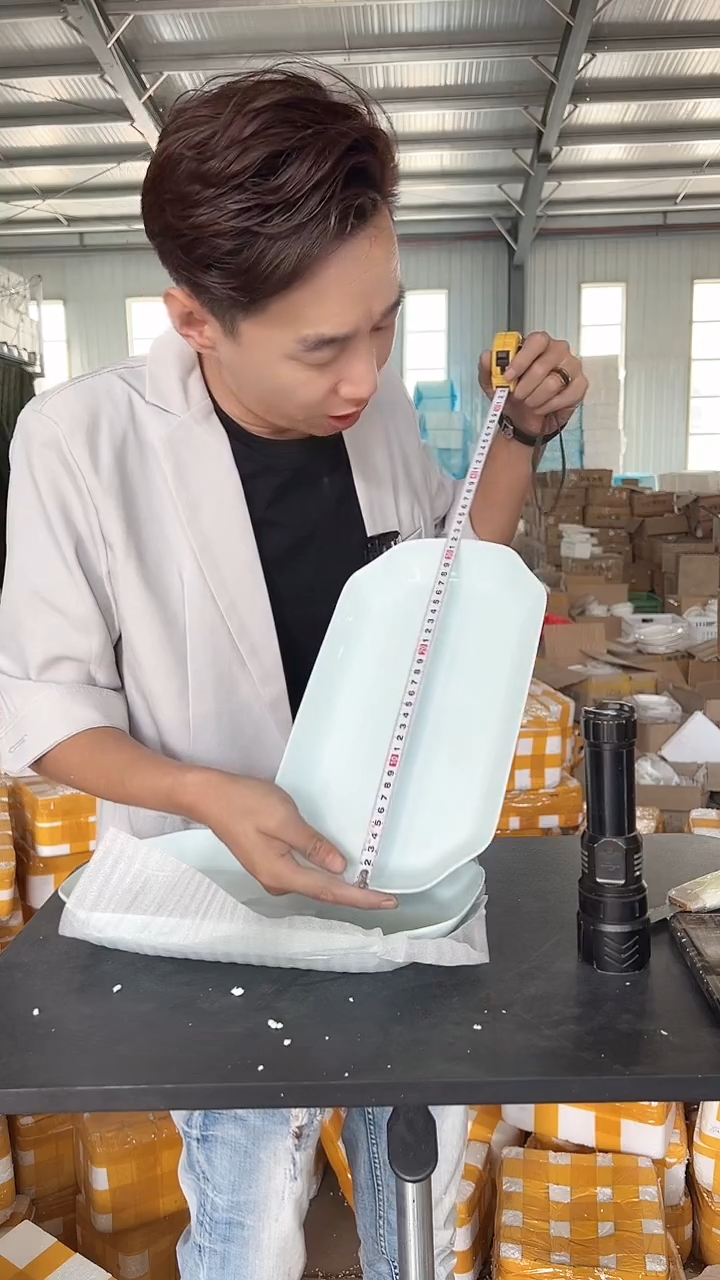 陶瓷餐具清退件 微瑕青玉鱼盘2支介意勿拍