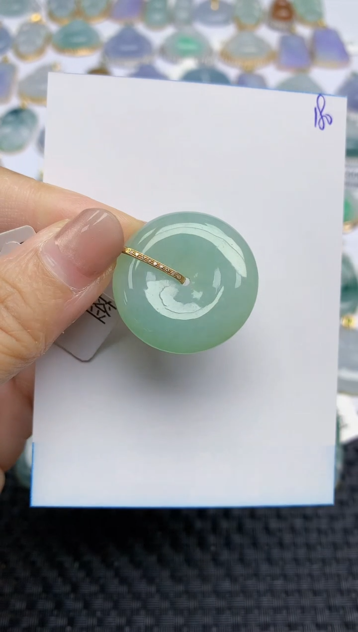【闪购商品】翡翠颈饰18K金镶嵌天然A货翡翠 180