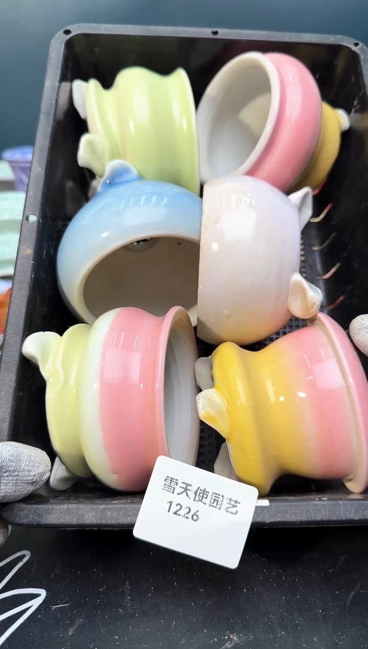 12 26 小水墨盆 6个 默认微瑕