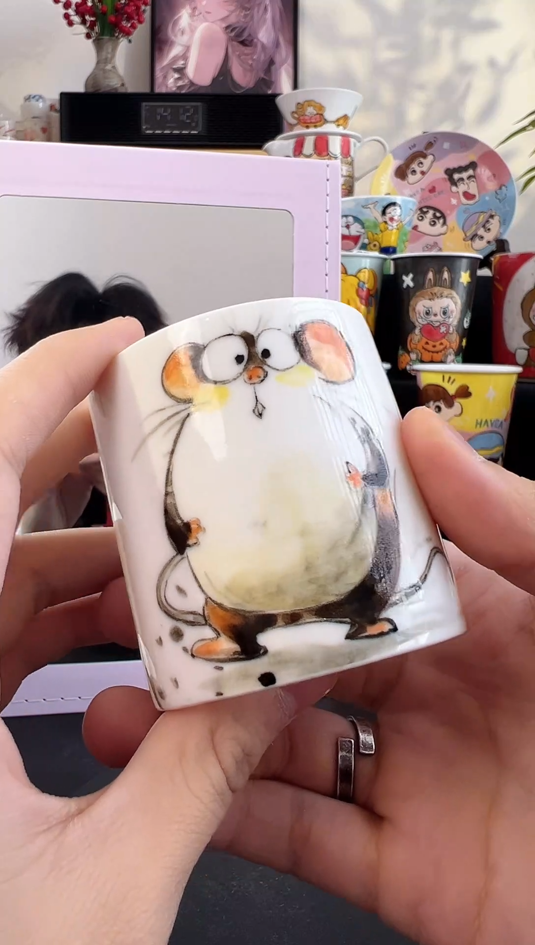 【闪购商品】摆件手工手绘陶瓷小杯杯