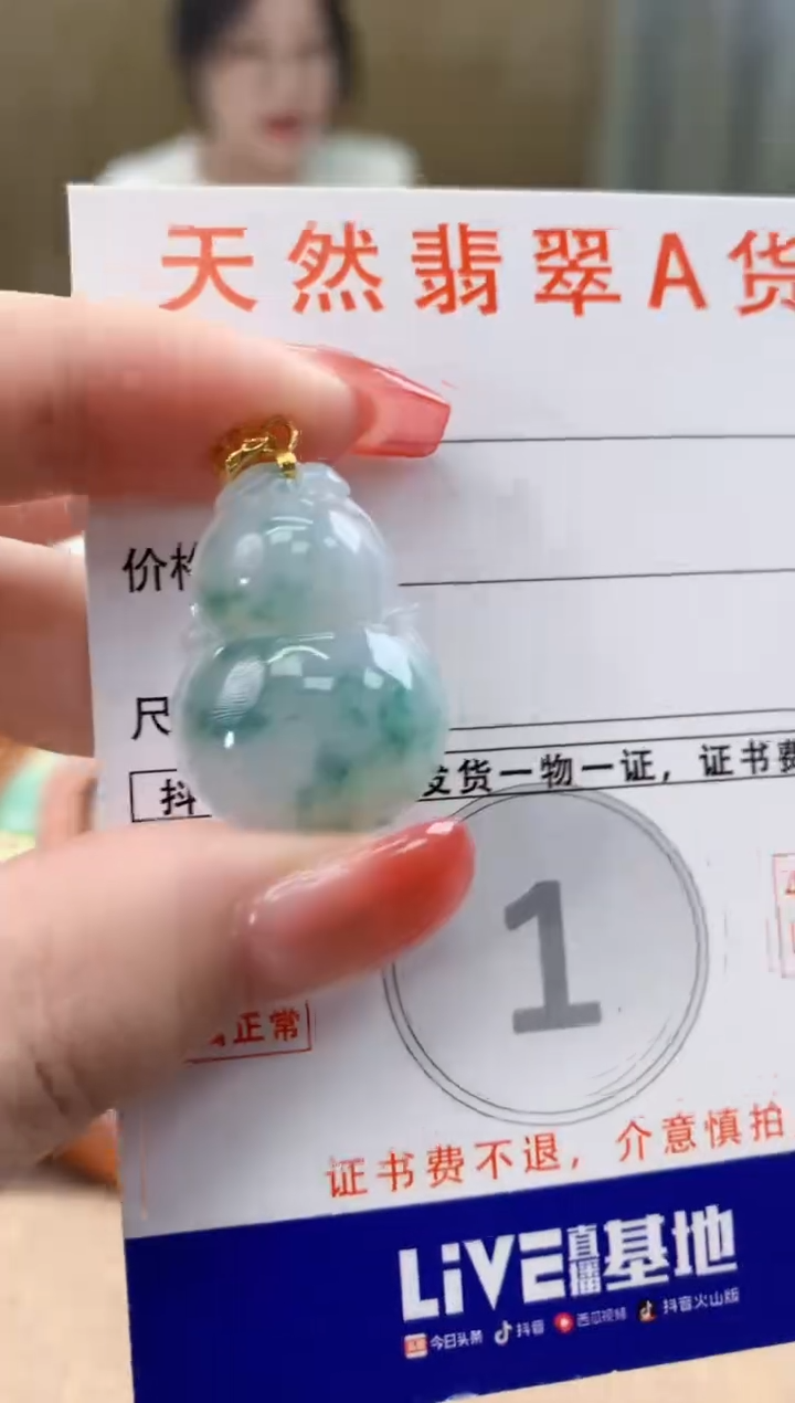 颈饰未镶嵌翡翠 天然A货翡翠挂件