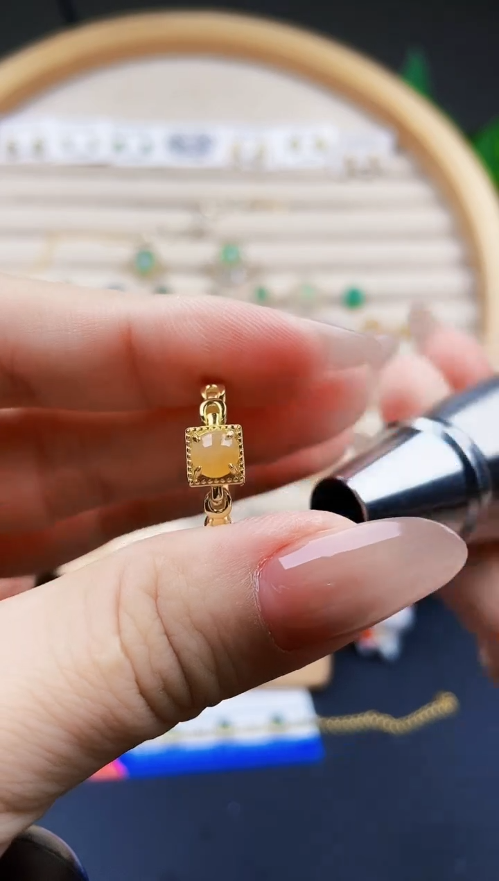 翡翠戒指银S925镶嵌12