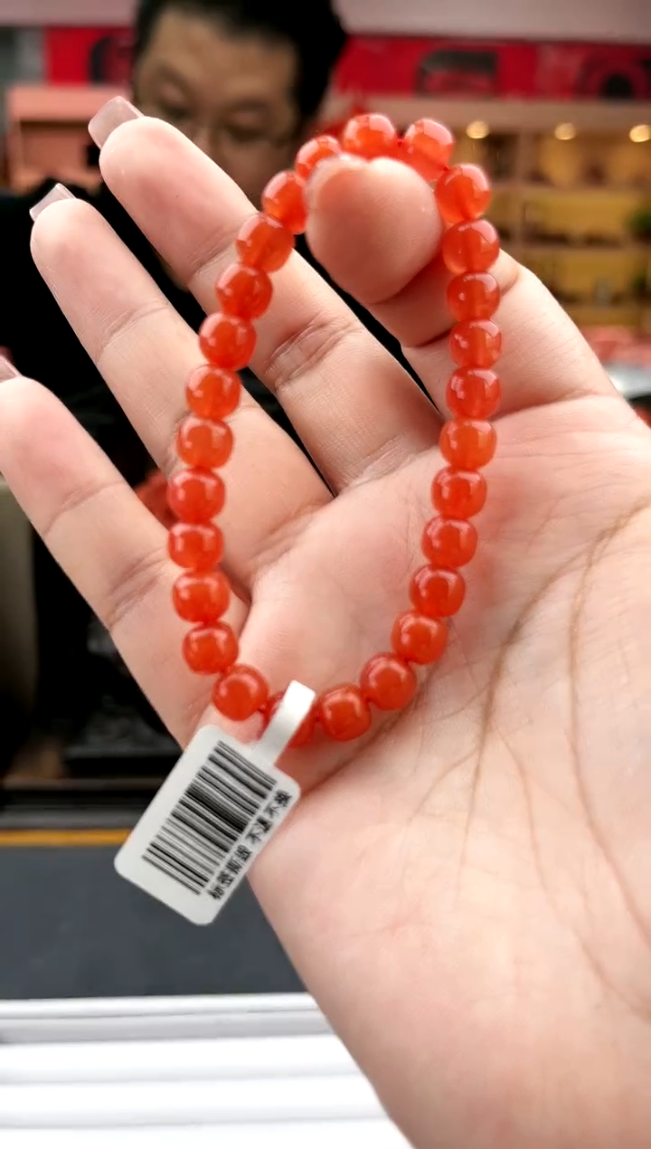 【闪购商品】南红玛瑙卡7保山冰红单圈未镶嵌一件23