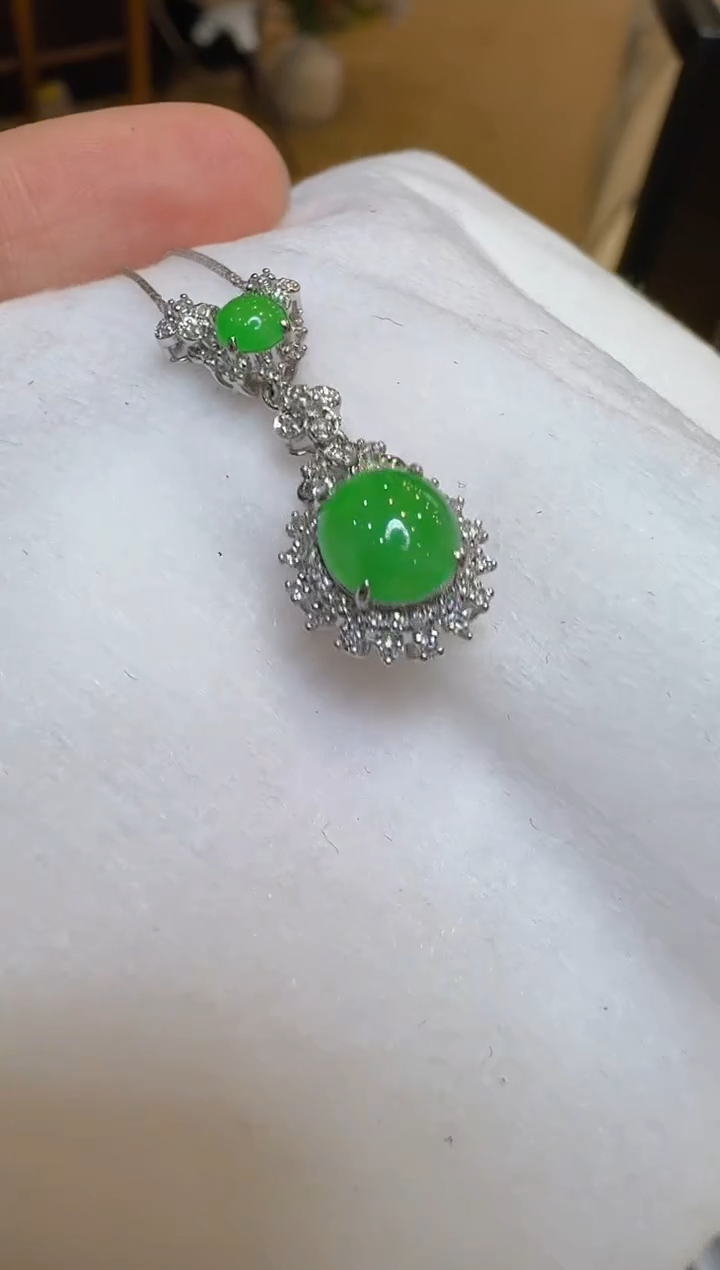 翡翠18K金镶嵌套链多样性团购发一件