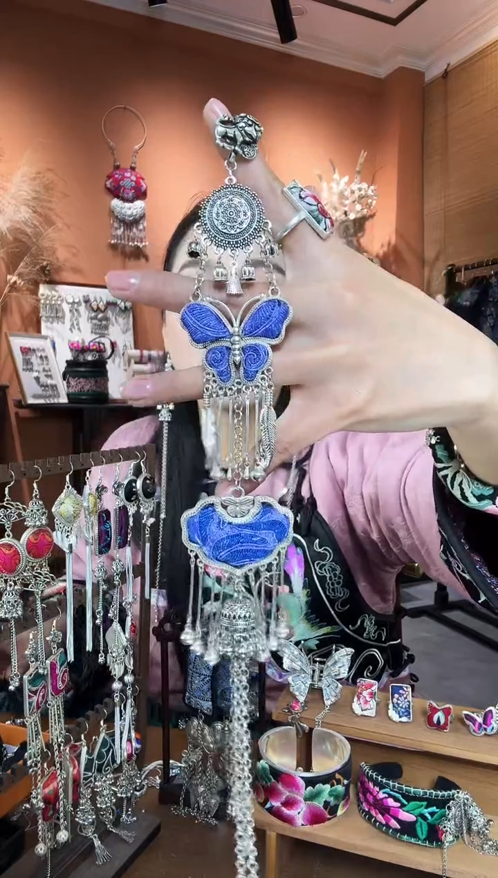 【闪购商品】织绣纯手工民族风耳环吊坠