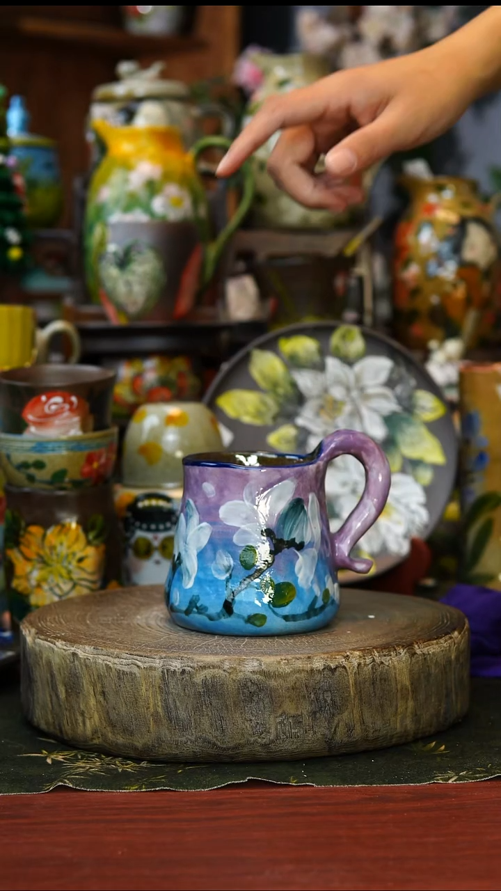 花瓶52景德镇手工手绘釉下彩