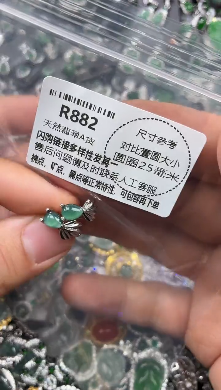 颈饰未镶嵌翡翠R882耳扣