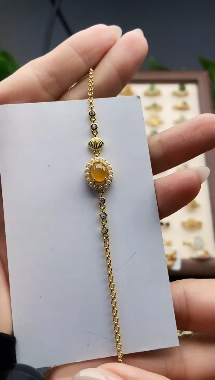 银S925镶嵌手链翡翠12
