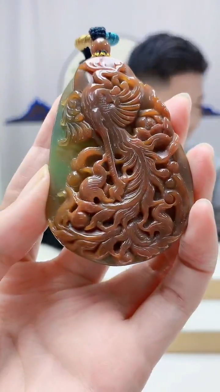 未镶嵌定制翡翠4917zm-毛货挂件凤凰176