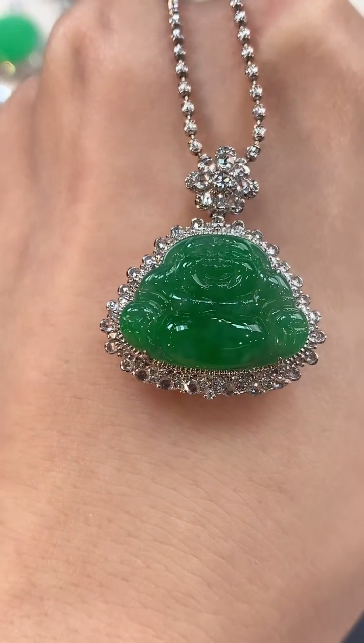 【闪购商品】翡翠吊坠(不含链)18K金镶嵌 c37