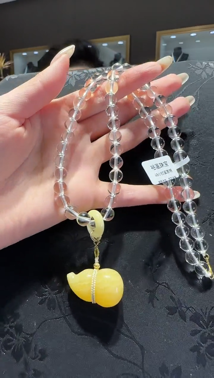 【闪购商品】水晶手串未镶嵌水晶蜜蜡葫芦项链设计款