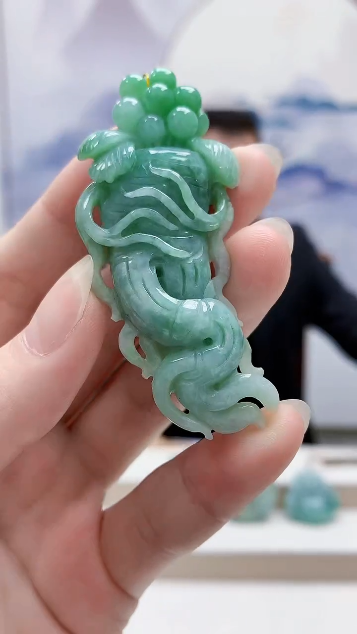 未镶嵌定制翡翠4957ry-毛货挂件28