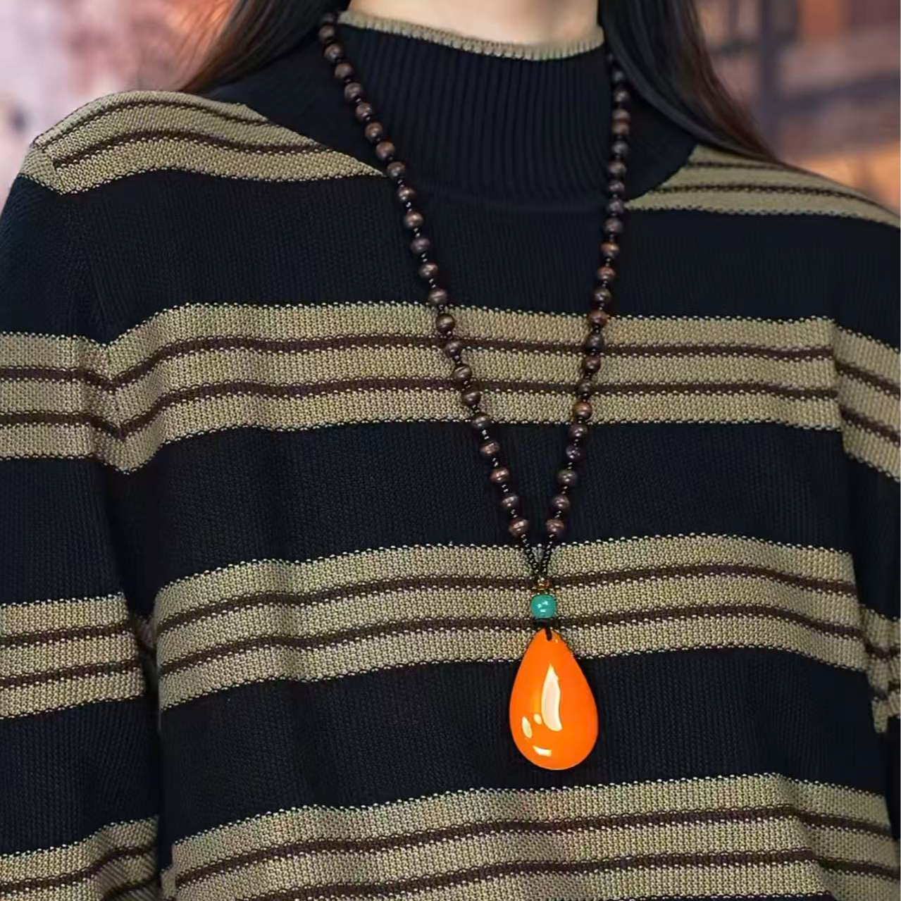 12.20 新款条纹黑咖色洋气打底上衣