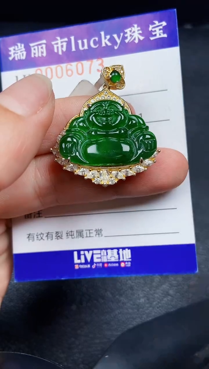 翡翠银S925镶嵌颈饰6073