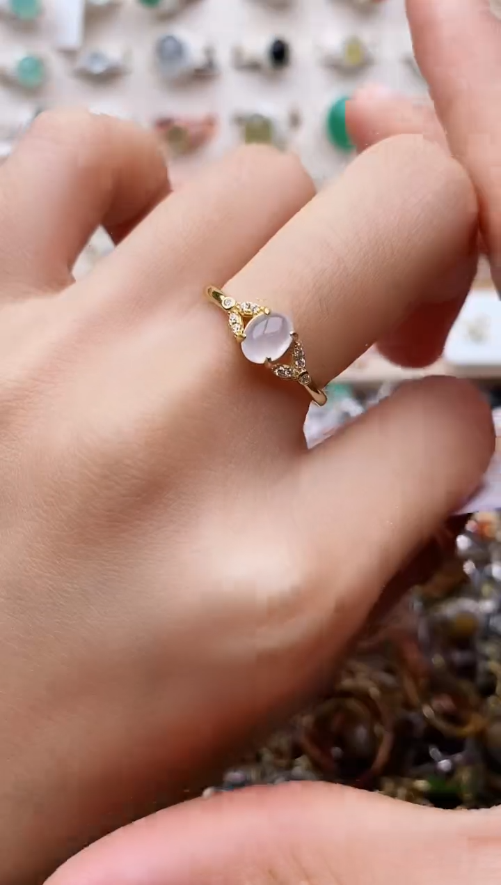 【闪购商品】翡翠戒指银S925镶嵌缅甸翡翠