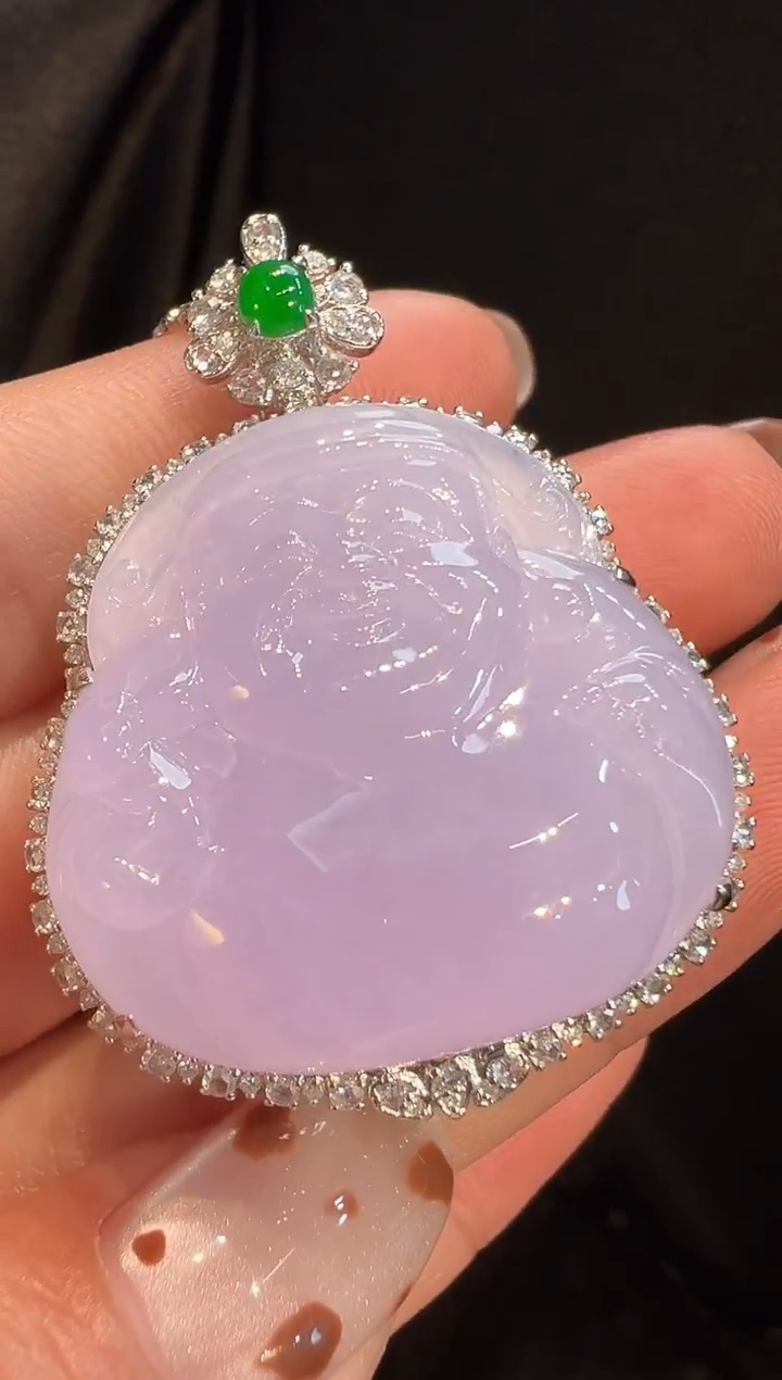 吊坠(不含链)18K金镶嵌翡翠AL6