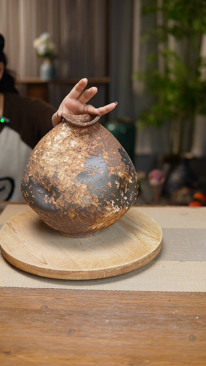 【闪购商品】陶瓷     花器诧寂棕大肚