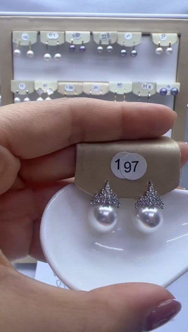 【闪购商品】淡水珍珠耳饰银S925镶嵌197
