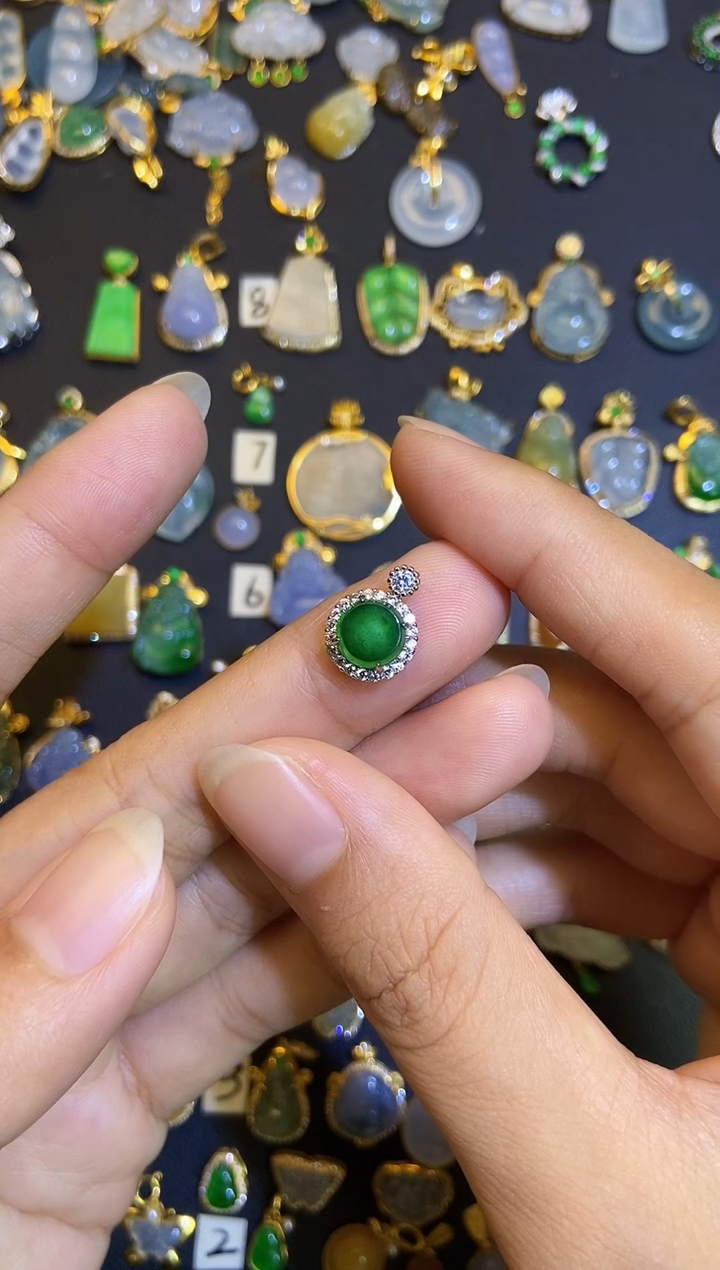 吊坠(不含链)银S925镶嵌翡翠1