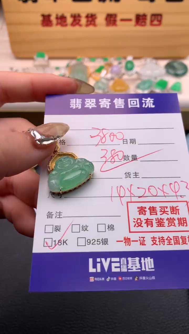 【闪购商品】翡翠颈饰18K金镶嵌21009674