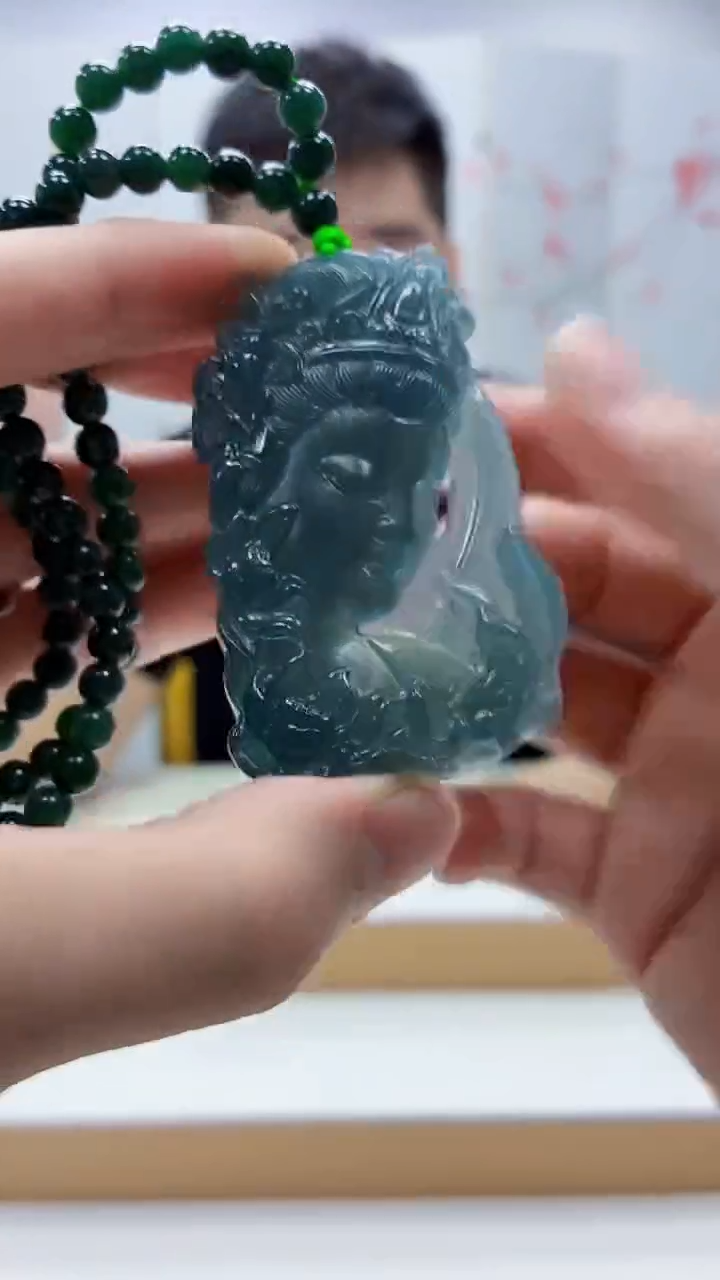 未镶嵌定制翡翠5176bb-毛货挂件75赠珠链