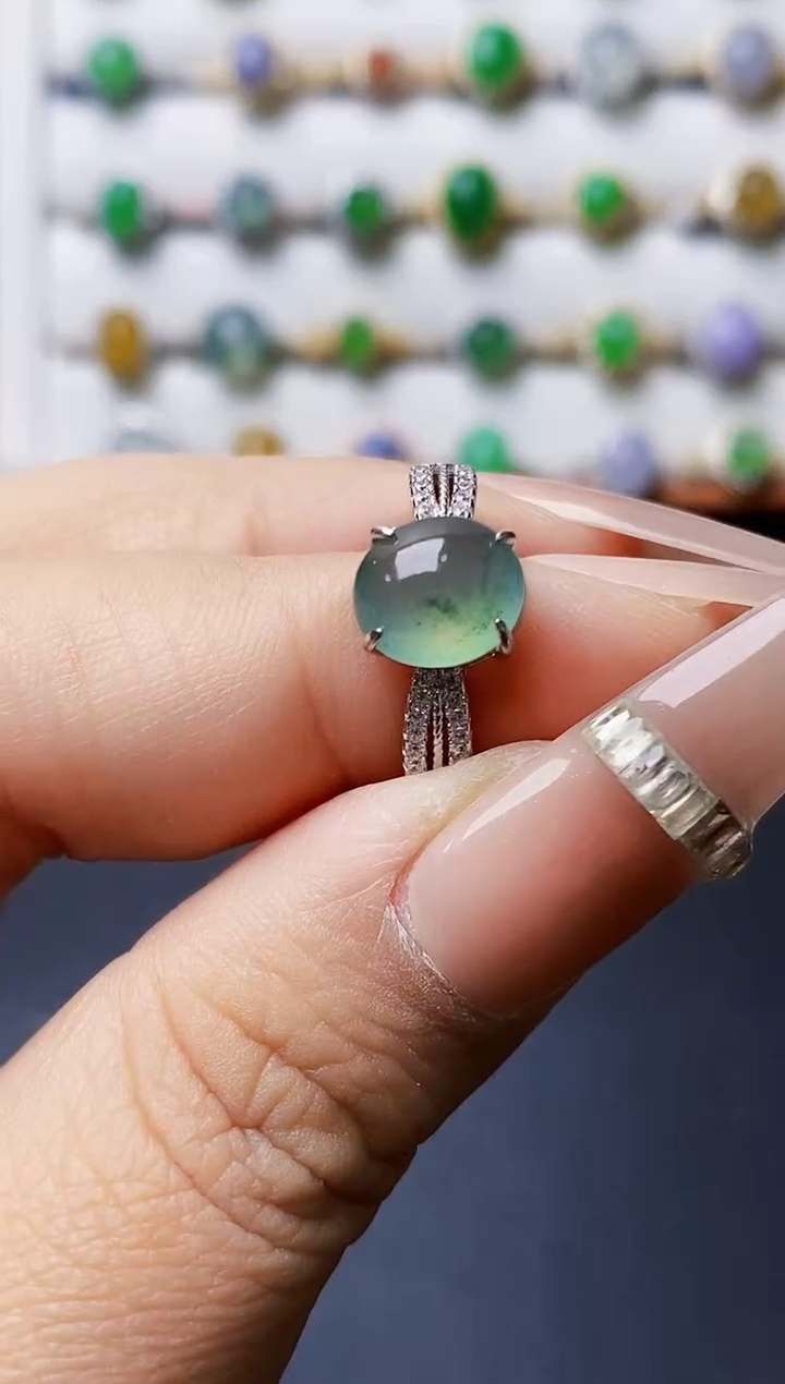 银S925镶嵌戒指翡翠1422