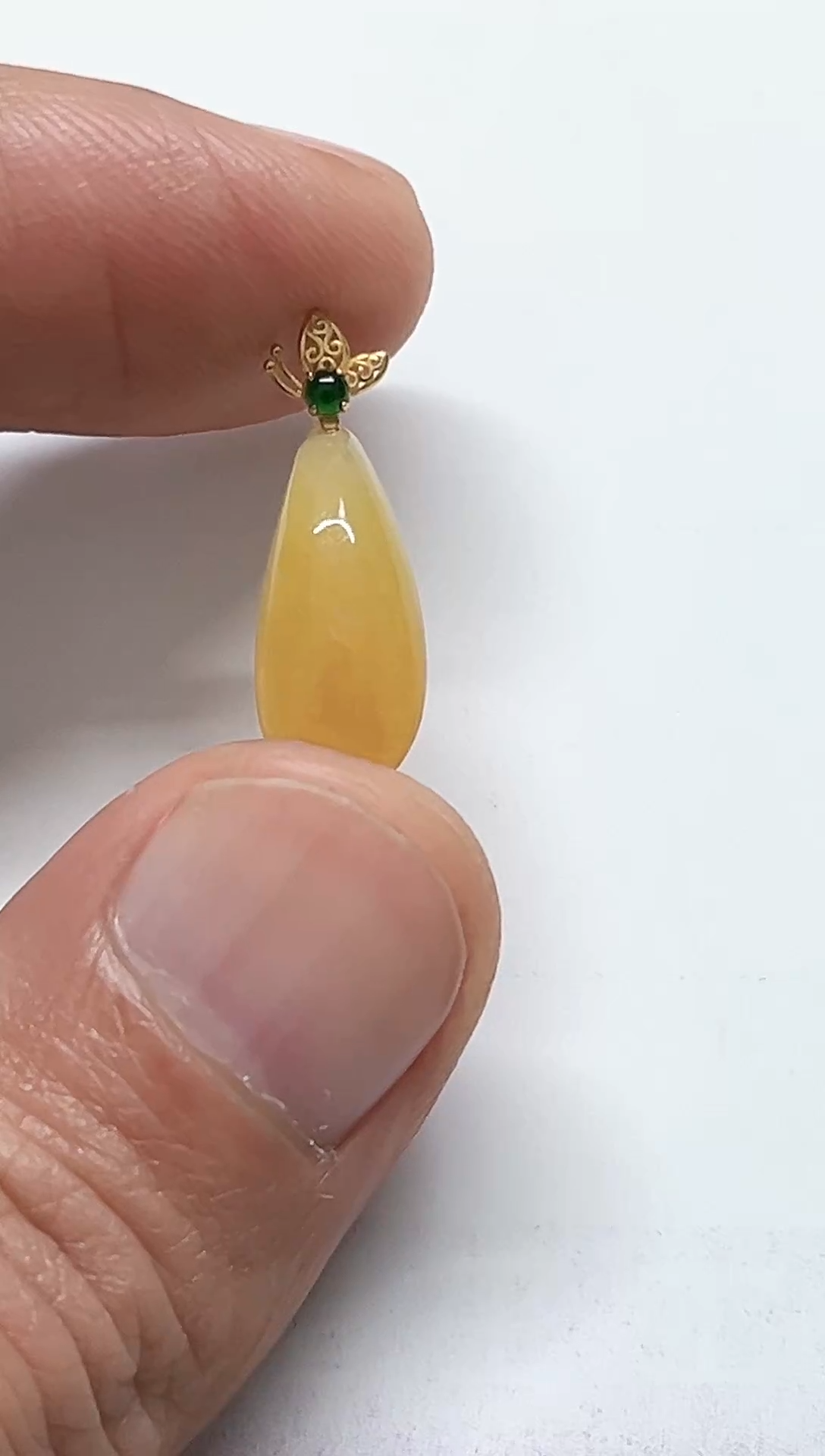 【闪购商品】翡翠颈饰18K金镶嵌天然缅甸A货翡翠吊坠