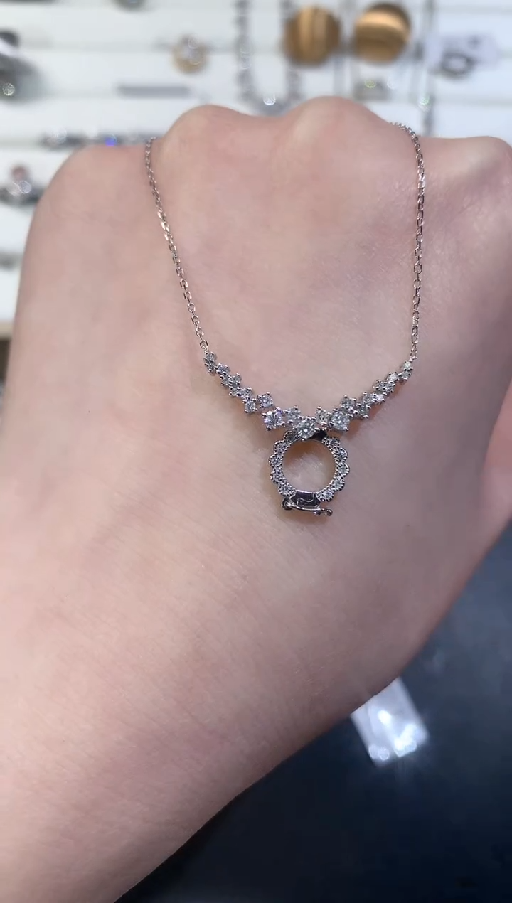 【闪购商品】钻石套链18K金镶嵌S547|2980