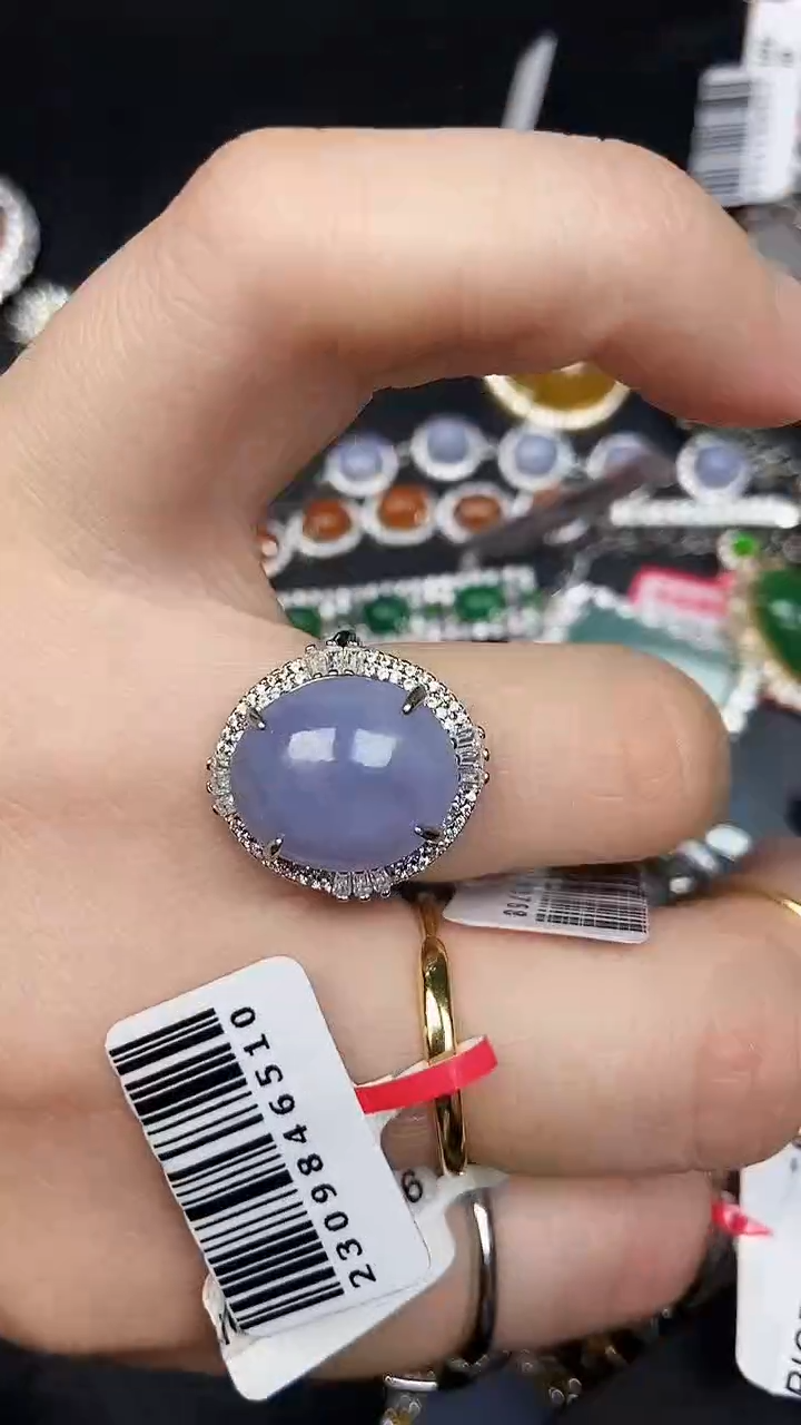 银S925镶嵌戒指翡翠2630