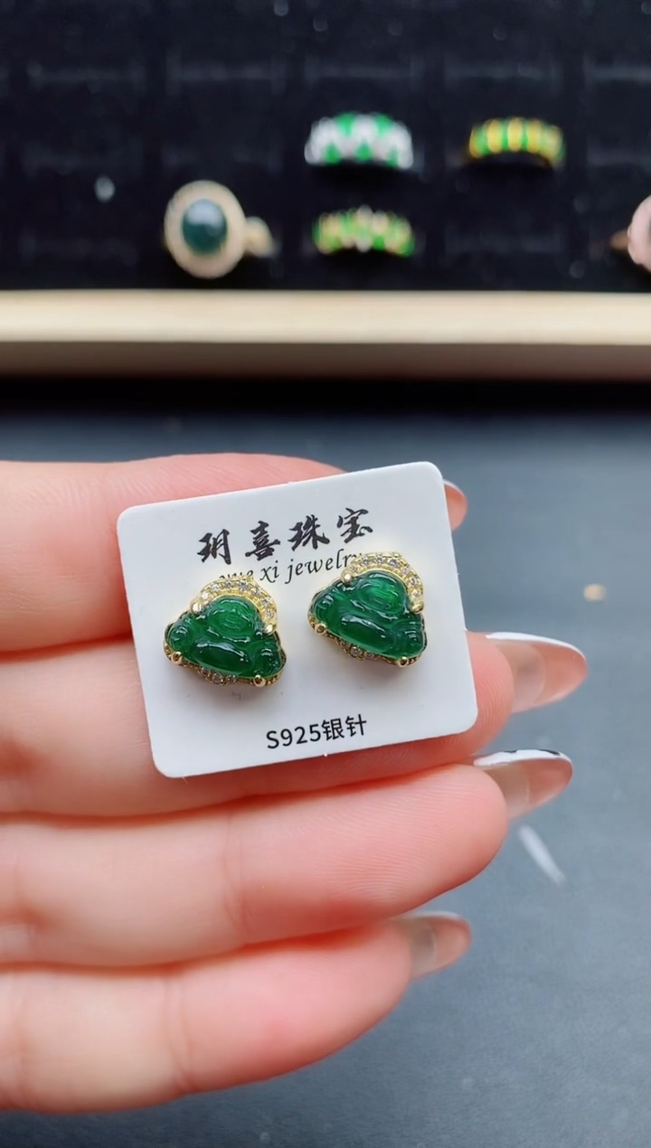 【闪购商品】翡翠戒指银S925镶嵌21321