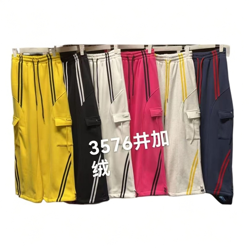 保暖冬季中腰嘻哈风拼接休闲裤工装裤时尚运动裤百搭3576