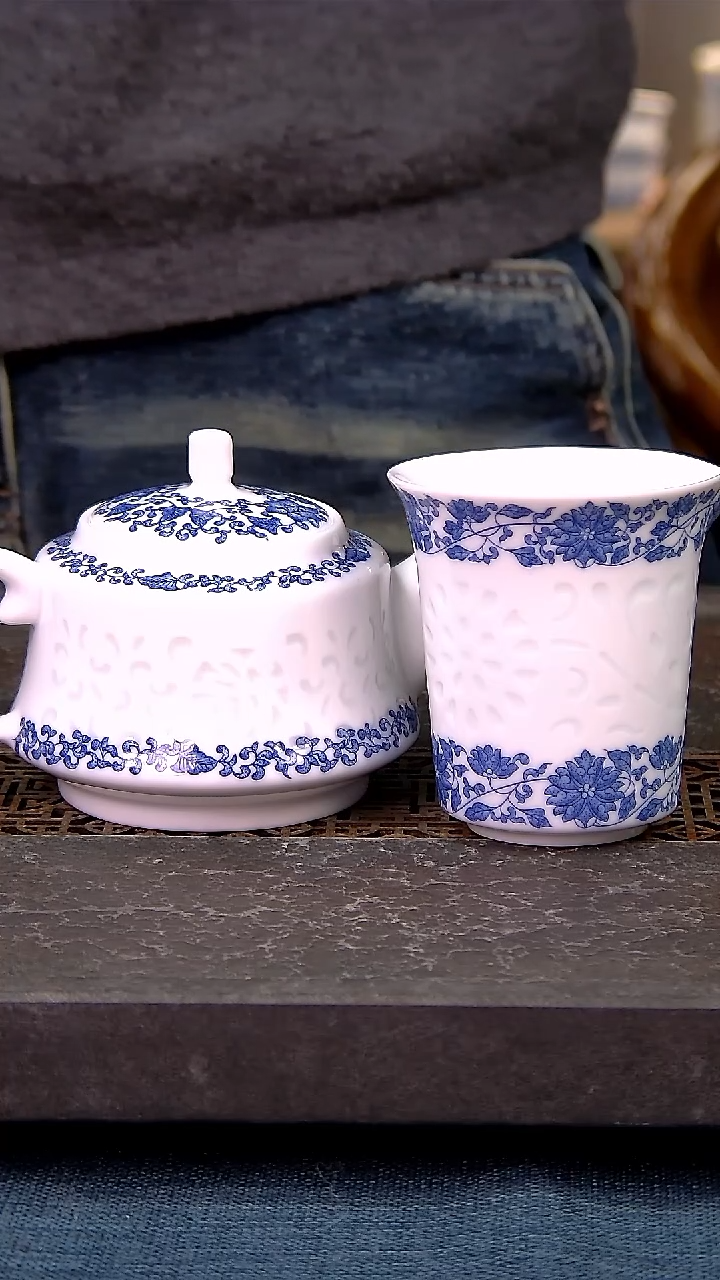 爱****?简装家用款2件套 白瓷陶瓷茶具