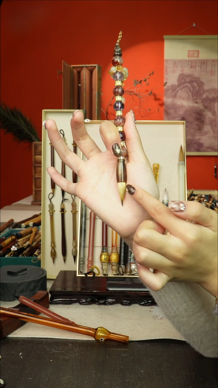 131号闪孤品高货毛笔链接 清水试笔 蘸墨不退