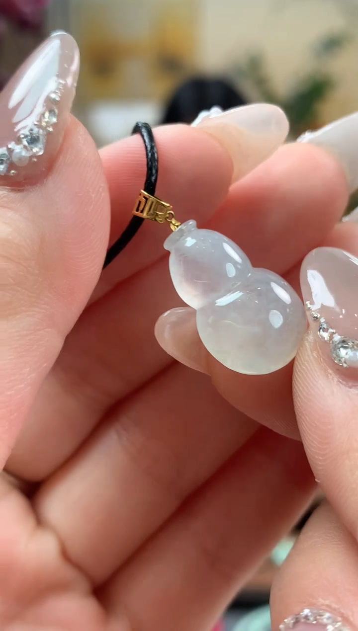 【闪购商品】翡翠吊坠(不含链)18K金镶嵌葫芦