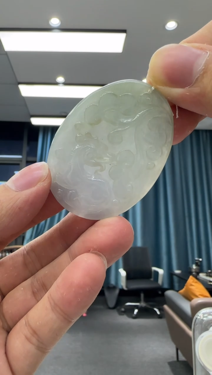 颈饰未镶嵌翡翠天然翡翠A货孤品一件 