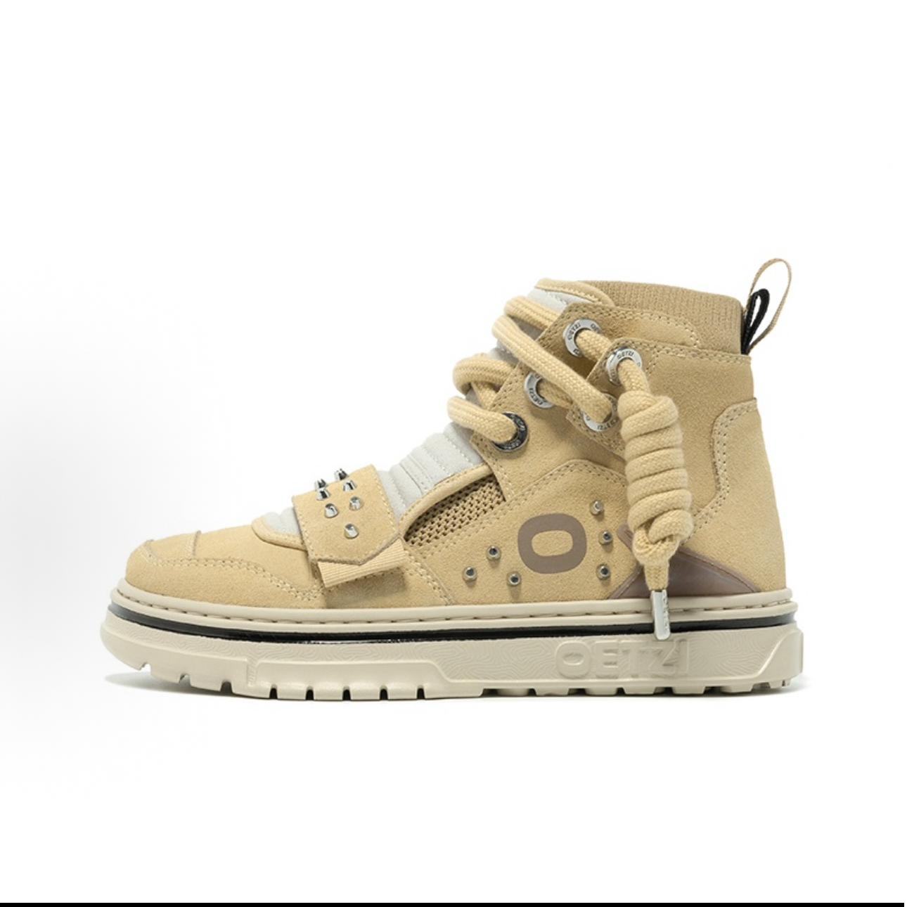 东仓-20202-丑萌潮流铆钉 时尚板鞋 男女同款 浅栗色