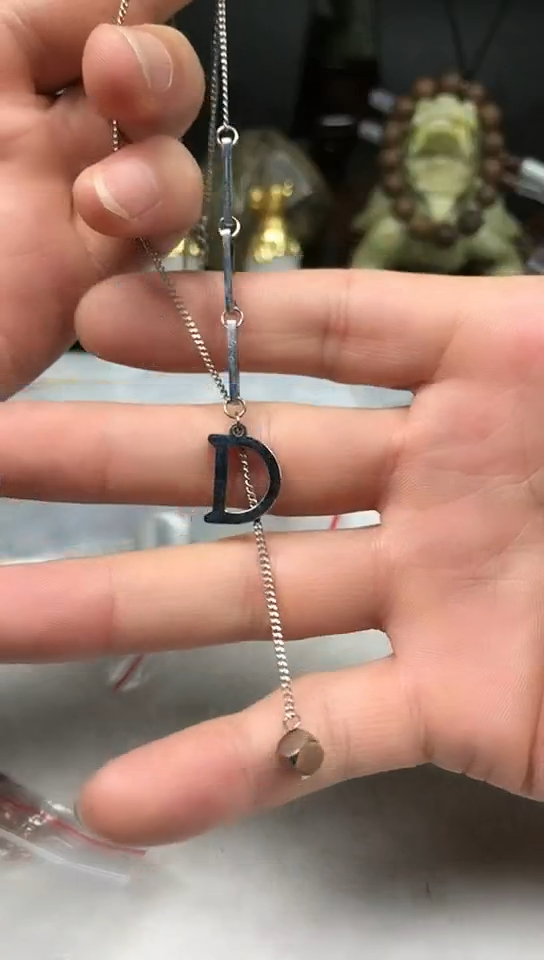 项链天然锆石钛钢项链