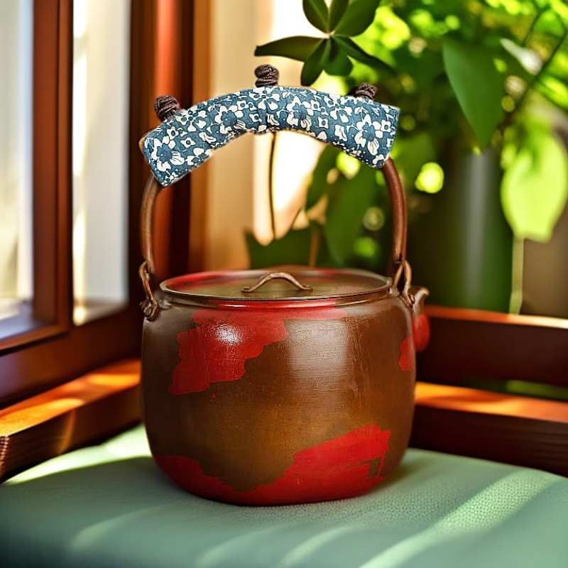 纯手工一张打铜陶瓷商用家用烧水壶纯紫铜壶复古煮茶壶家用茶具