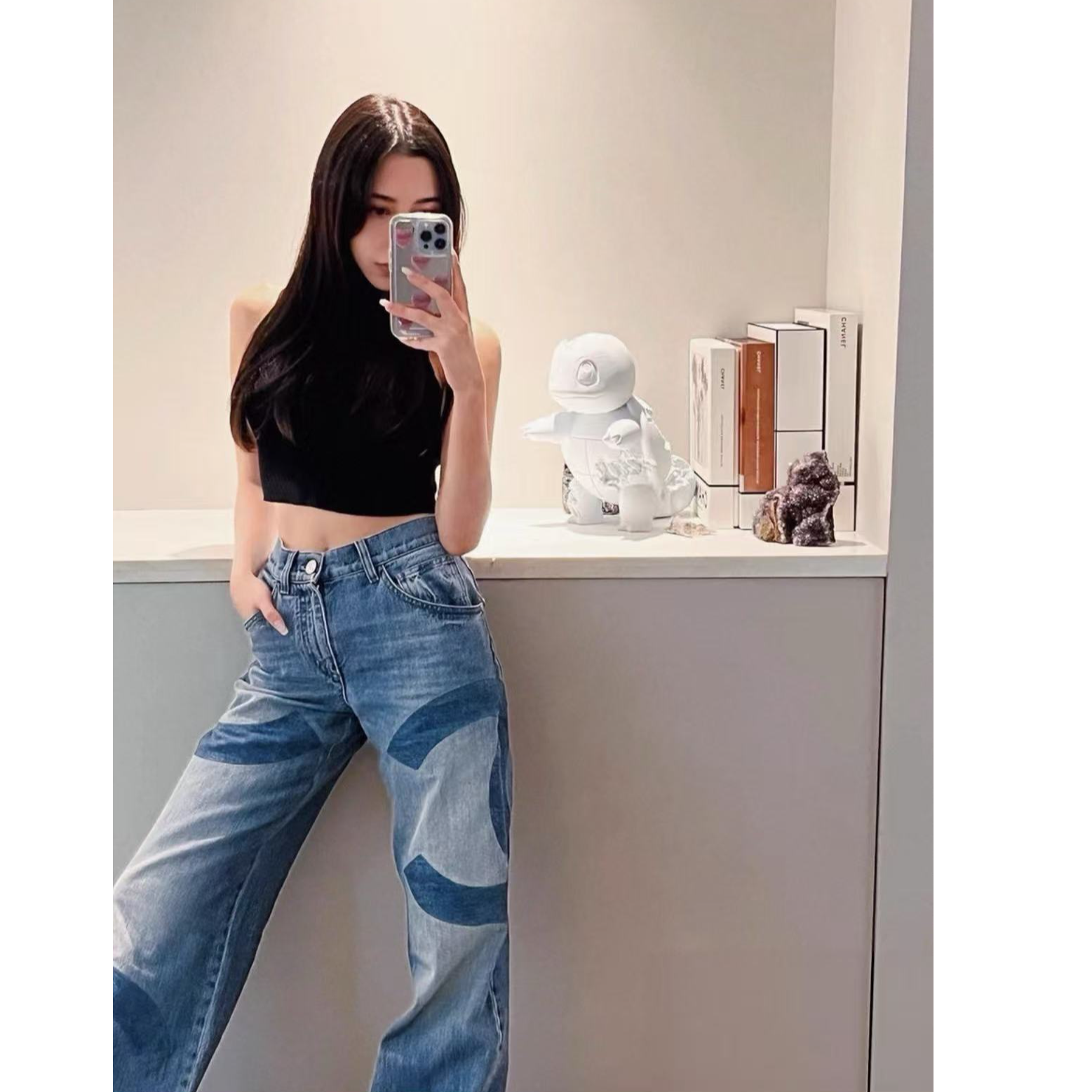 99新 Chanel/香奈儿 双双臻选/st10203/香奈儿/牛仔裤/38码