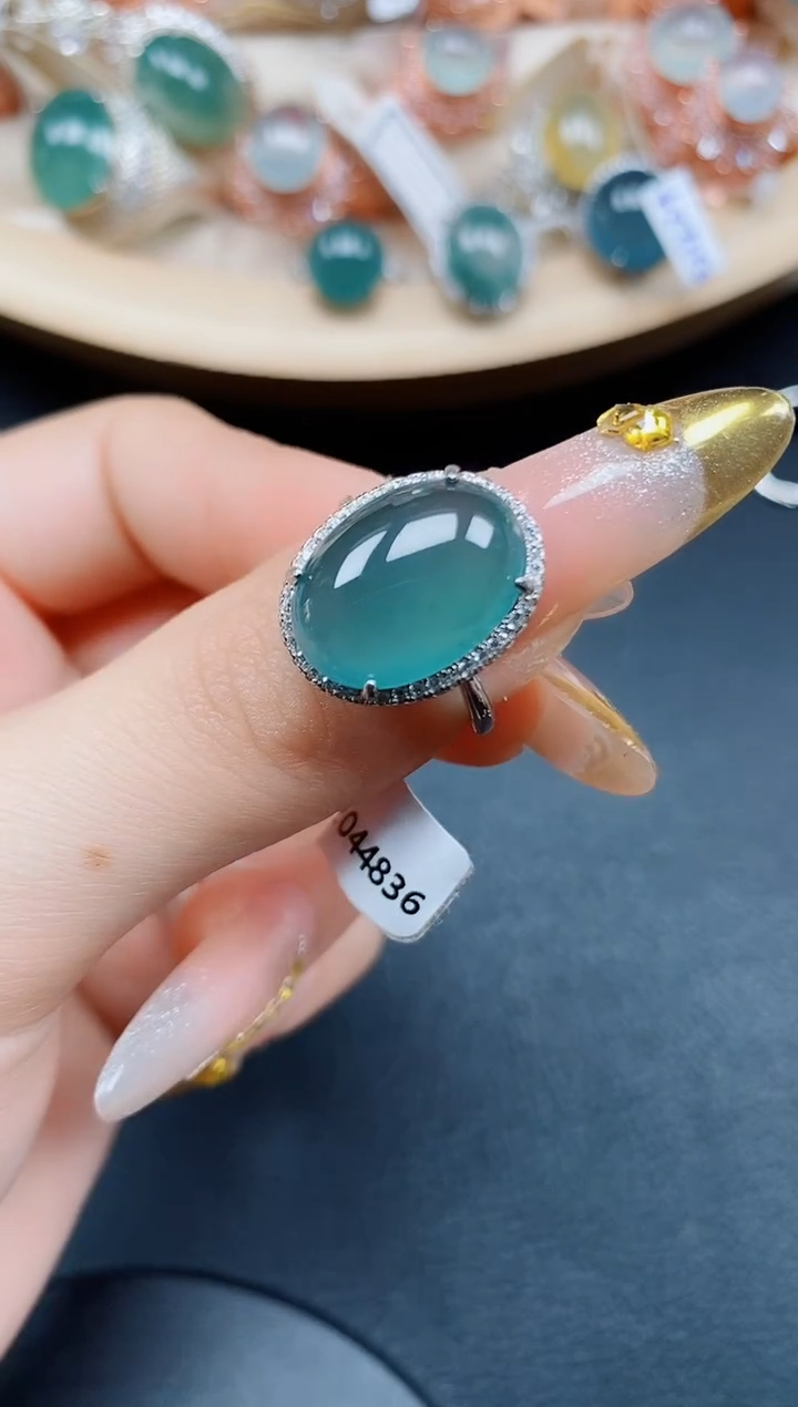 【闪购商品】翡翠戒指银S925镶嵌翡翠