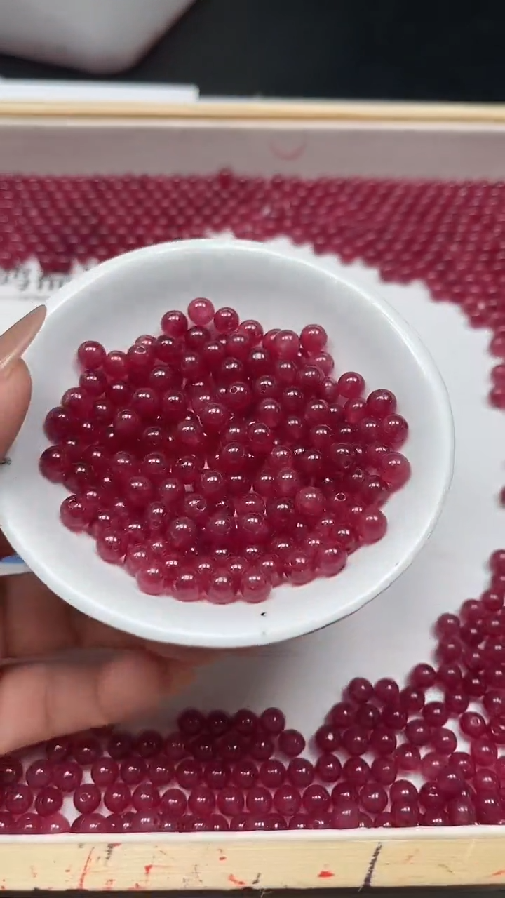 未镶嵌散珠碧玺C916红碧玺6mm30个8.8元