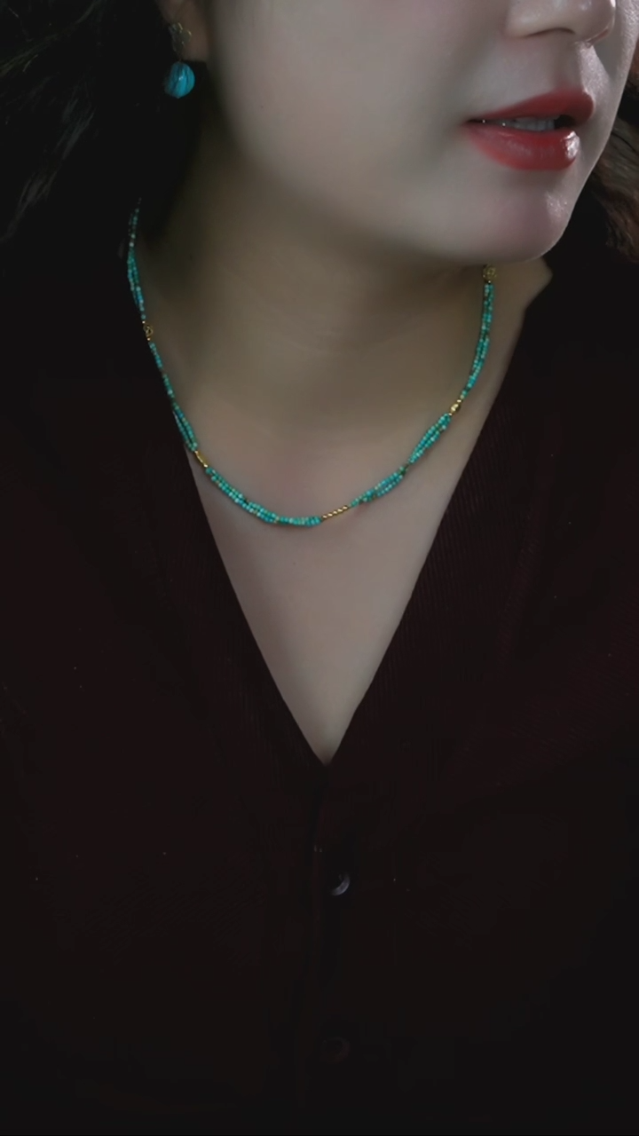 【闪购商品】绿松石项链银S925镶嵌发货一件