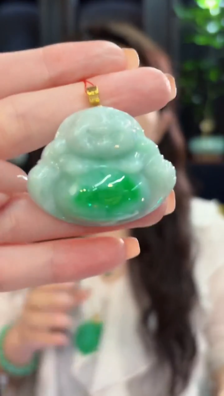 吊坠(不含链)18K金镶嵌翡翠 缅甸A货/支持复检/一件