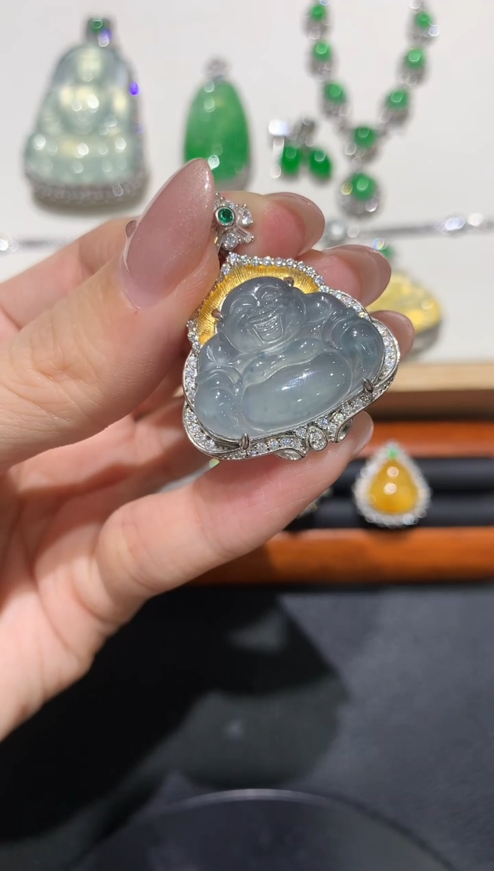 翡翠银S925镶嵌吊坠(不含链)2多人多样性随机发货1件