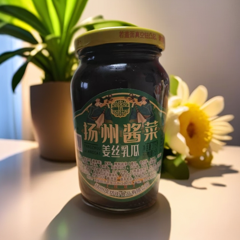 扬州特产皮坊街姜丝乳瓜375克*3瓶（保质期到9月18日）