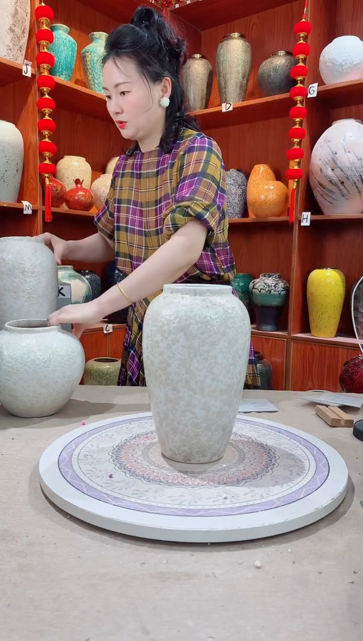瓶陶瓷花瓶 无花 茶白中号