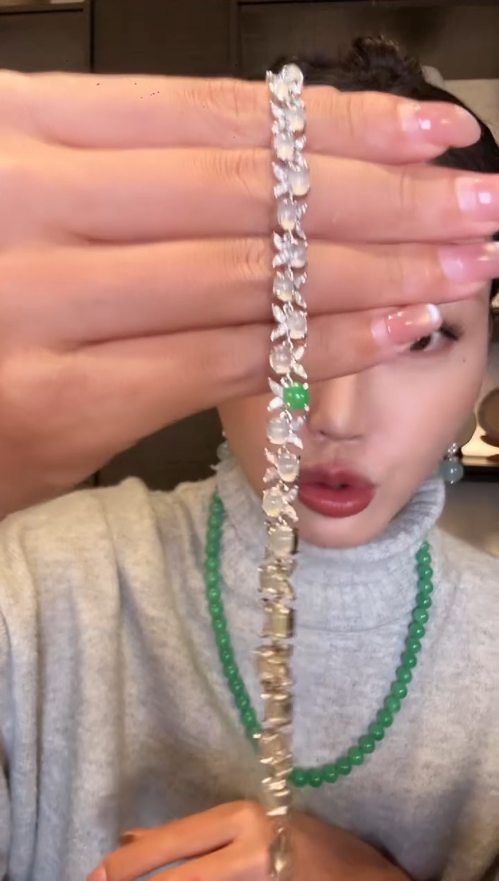 银S925镶嵌手链翡翠47